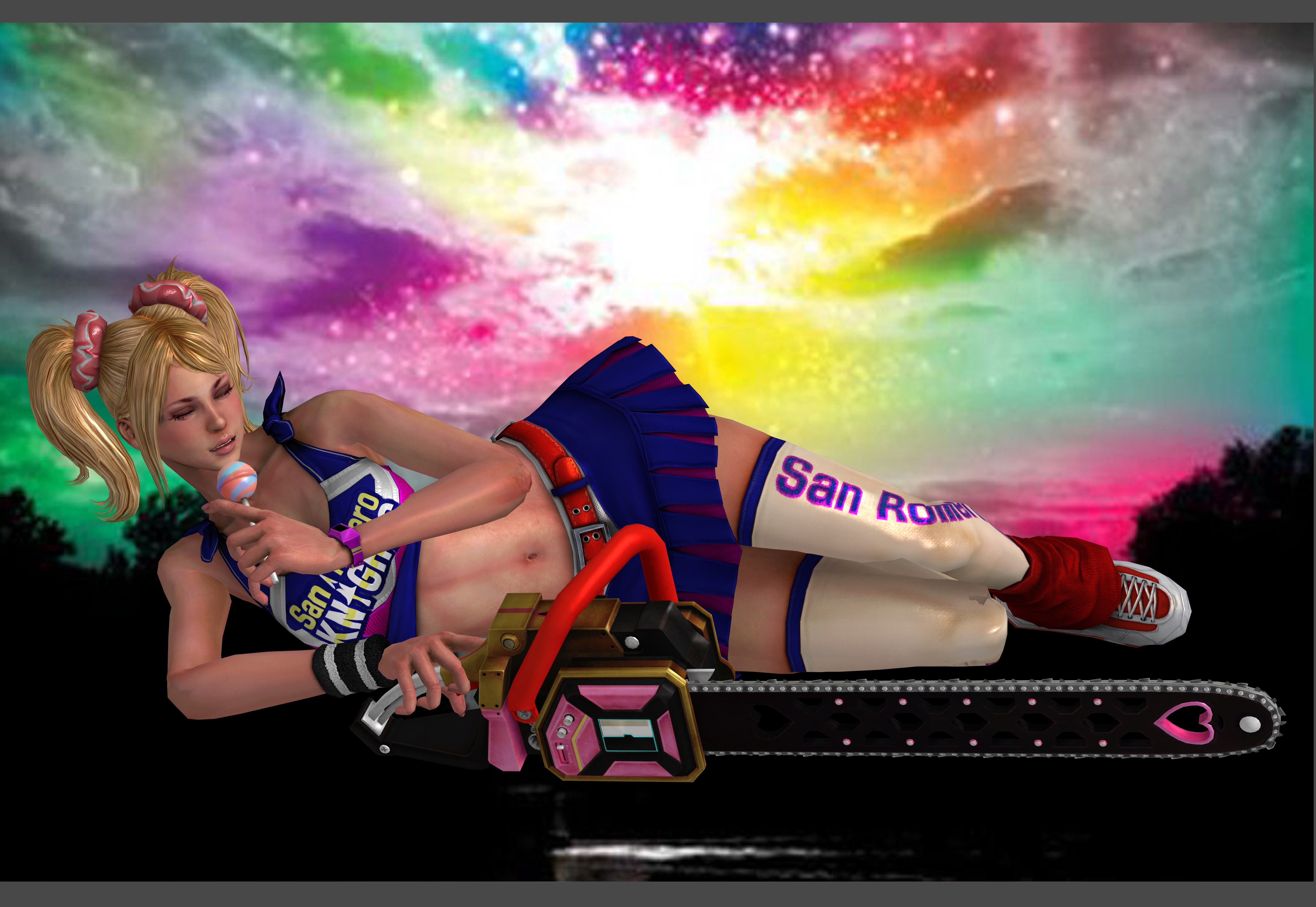 lollipop chainsaw wallpaper,pink,electronics,technology,graphic design,art