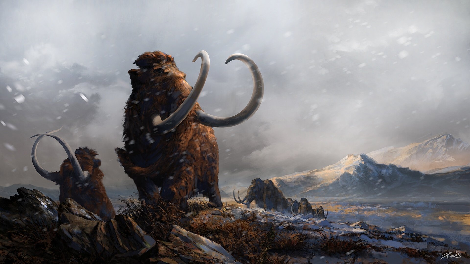 fondo de pantalla de mamut,cg artwork,ilustración,personaje de ficción,madera,mitología