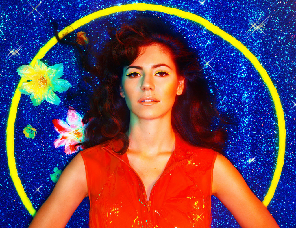 marina and the diamonds wallpaper,electric blue,fun,space,smile,art