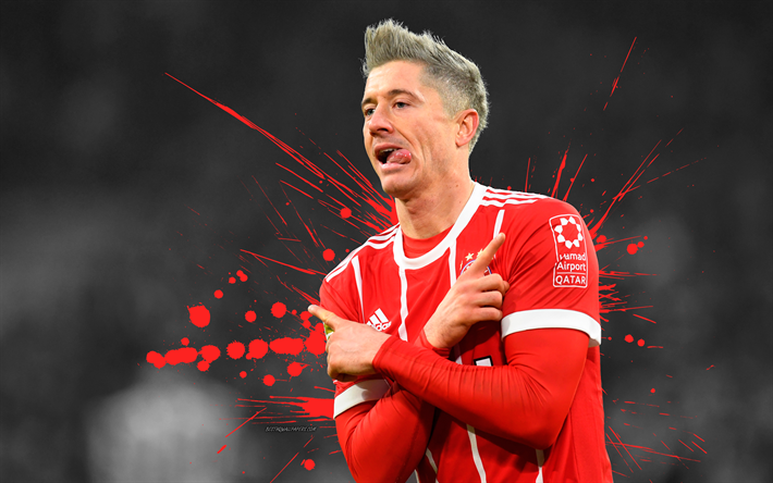 robert lewandowski wallpaper,red,soccer player,football player,gesture,fan
