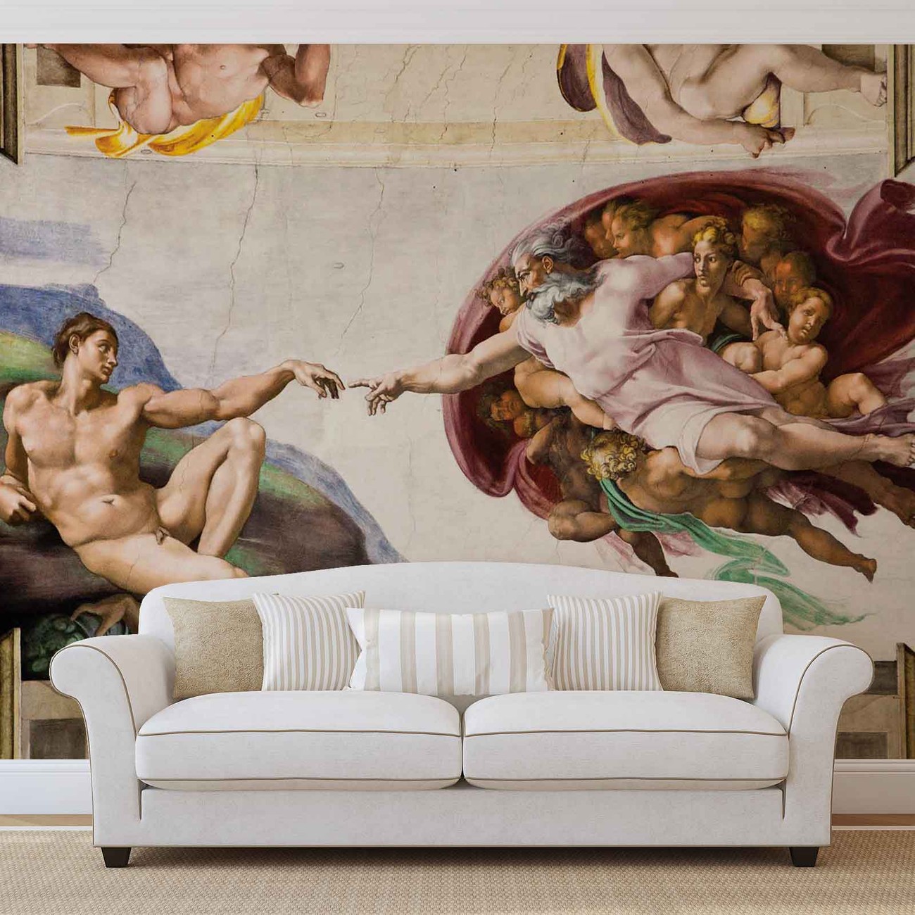 creation of adam wallpaper,mural,wall,art,mythology,ceiling