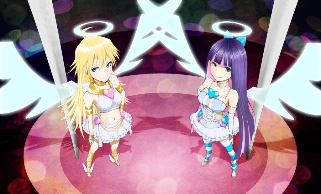 panty and stocking wallpaper,anime,cartoon,cg artwork,hime cut,long hair