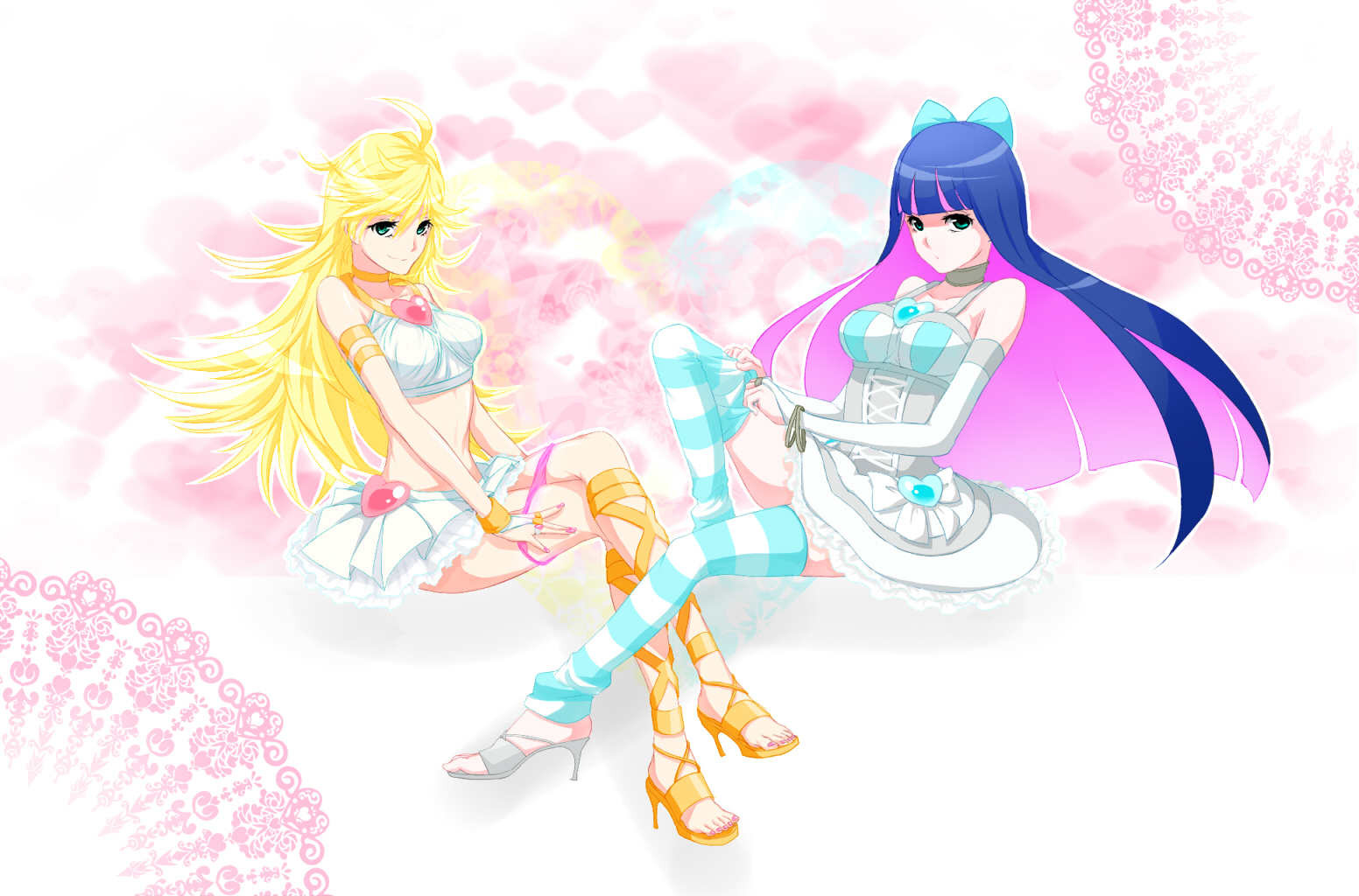 panty and stocking wallpaper,cartoon,illustration,anime,fictional character,long hair