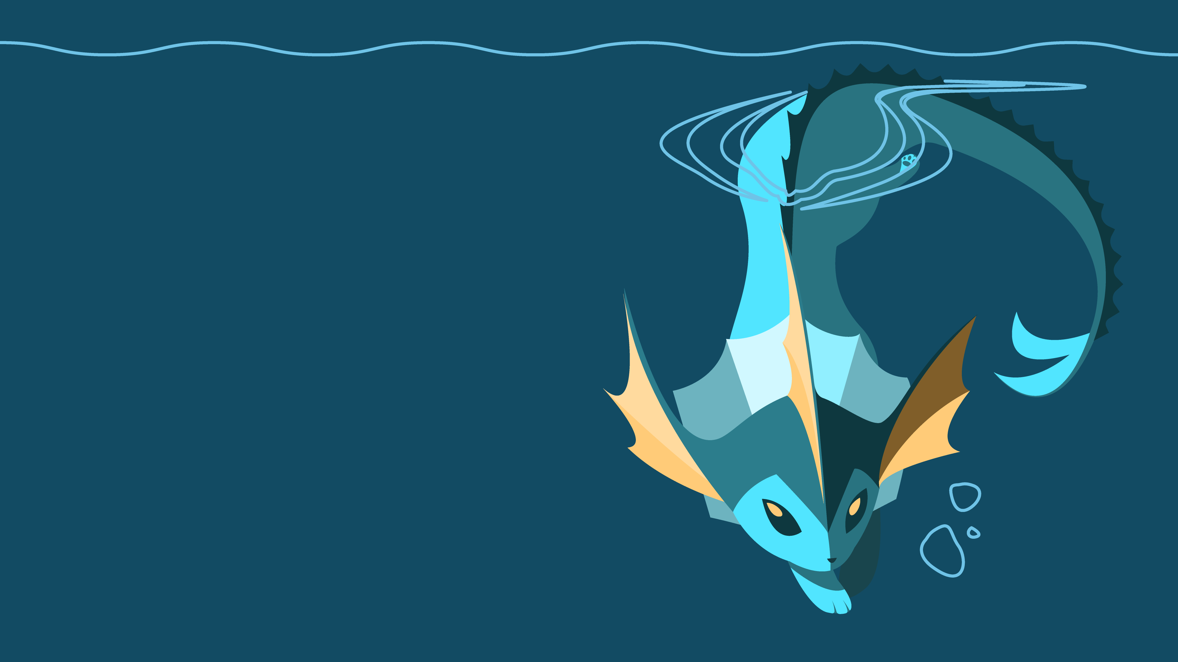 vaporeon wallpaper,ilustración,fuente,pez,gráficos,diseño gráfico