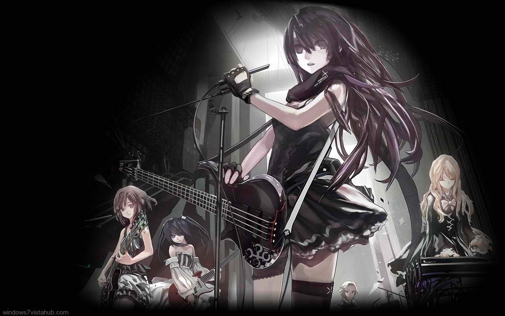 rocker carta da parati,cg artwork,anime,capelli neri,illustrazione,musicista