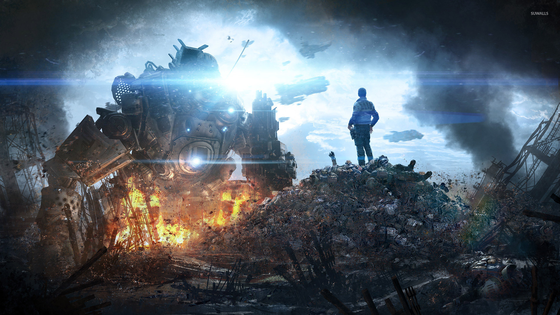 titanfall 2 wallpaper hd,explosion,world,illustration,games,event