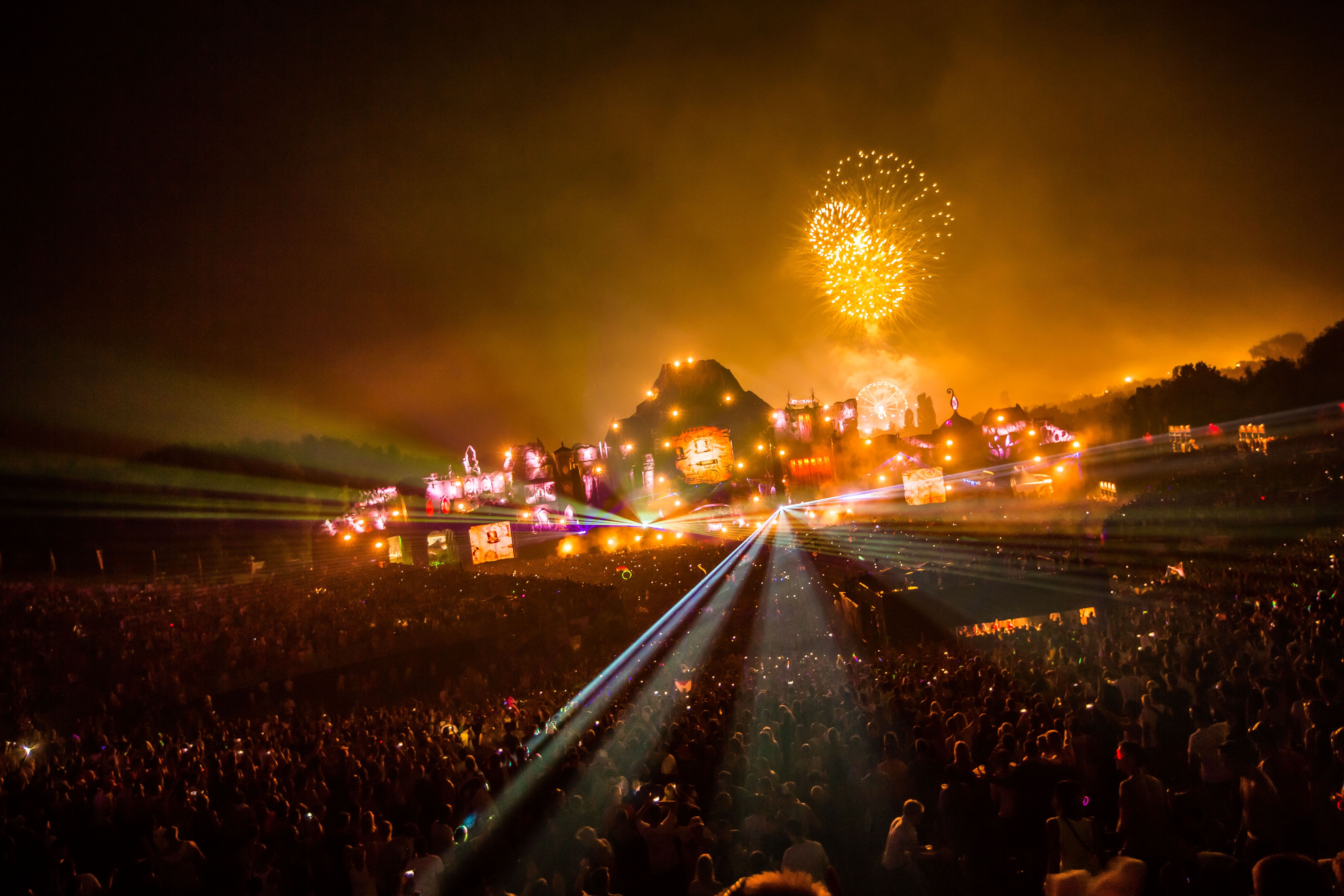 tomorrowland hd wallpapers,sky,night,light,explosion,crowd