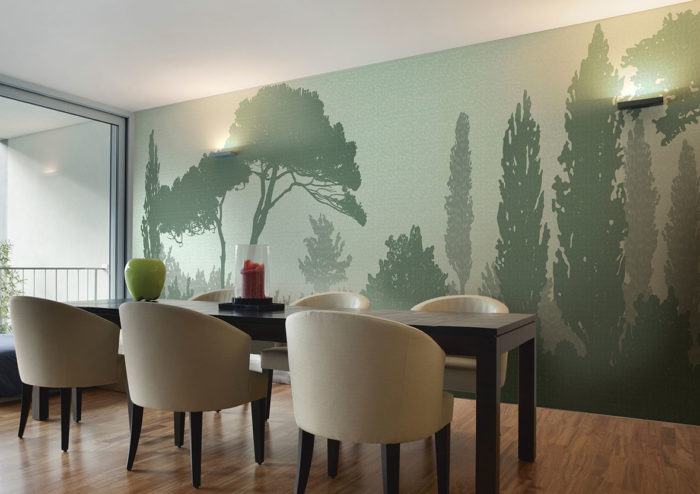 nature inspired wallpaper,room,interior design,property,wall,furniture