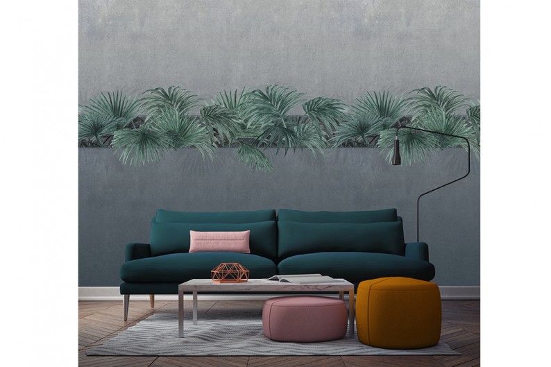 nature inspired wallpaper,green,couch,furniture,turquoise,wall