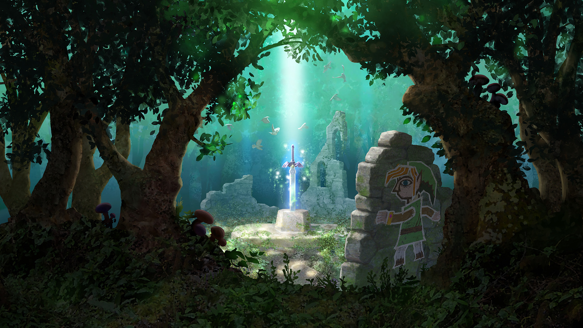the legend of zelda link wallpapers,nature,light,green,natural environment,biome