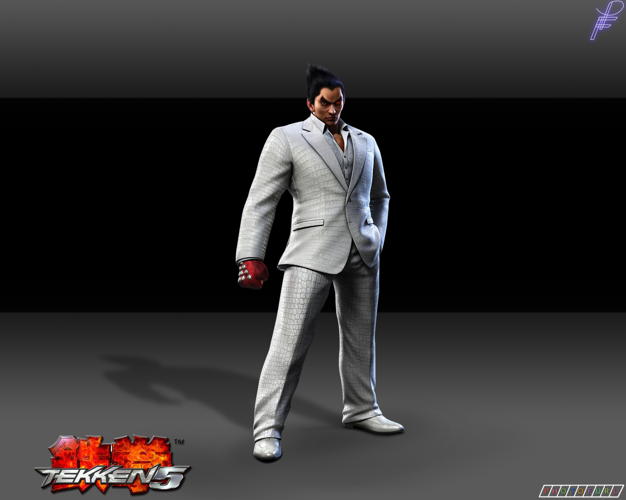 kazuya mishima wallpaper,action figure,suit,animation,formal wear,3d modeling