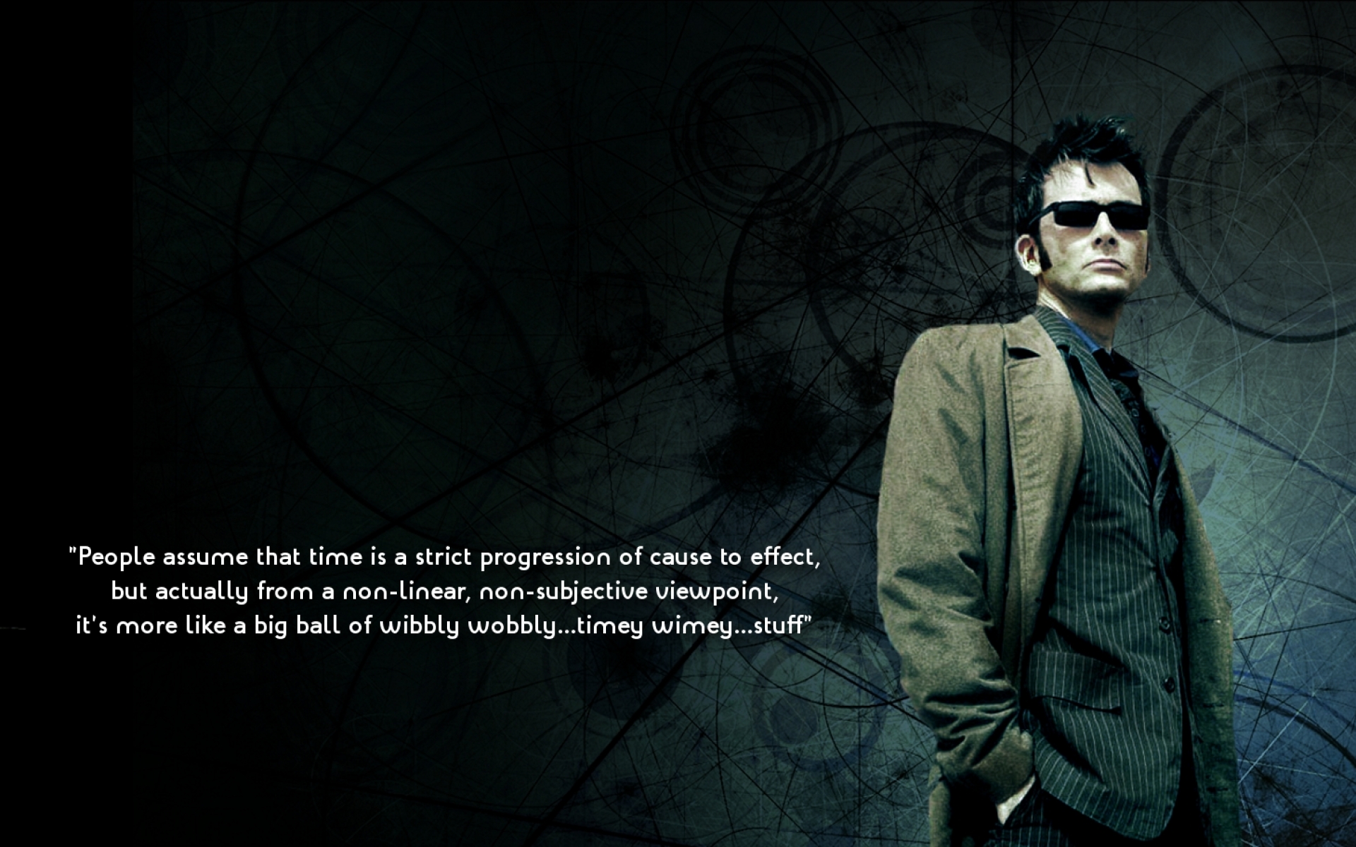 david tennant wallpaper,brillen,cool,schriftart,dunkelheit,blitzlichtfotografie