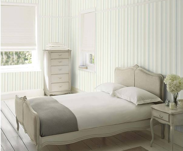duck egg stripe wallpaper,bedroom,furniture,bed,room,bed frame
