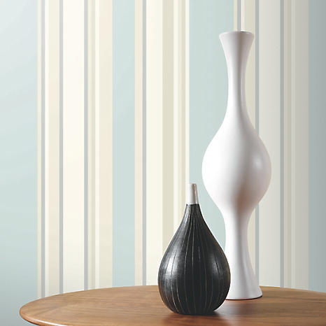 duck egg stripe wallpaper,vase,wood,room,ceramic,artifact