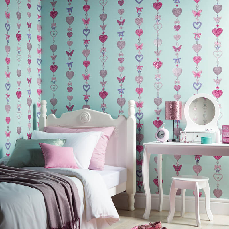 duck egg stripe wallpaper,pink,room,wallpaper,interior design,curtain
