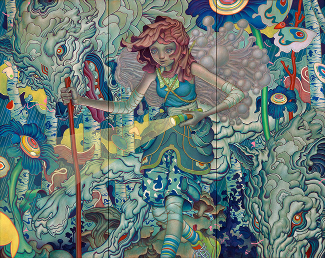 james jean wallpaper,kunst,psychedelische kunst,gemälde,tapisserie,wandgemälde