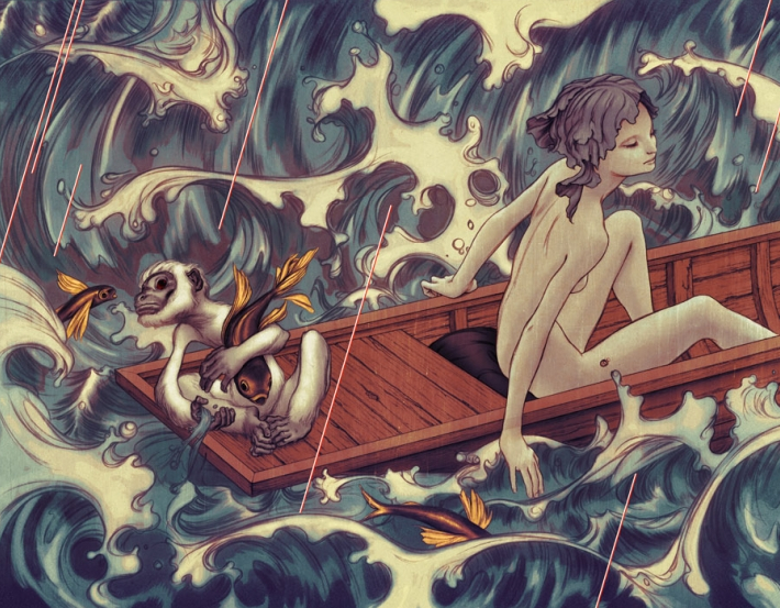 james jean wallpaper,cg artwork,art,illustration,mythology,fictional character