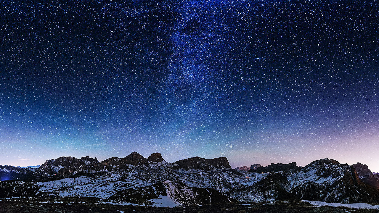 carta da parati estrelas,cielo,montagna,catena montuosa,paesaggio naturale,notte