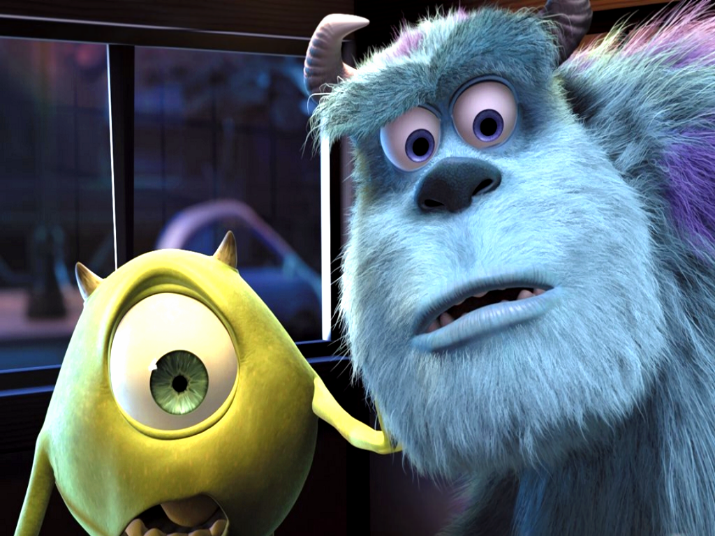 monster inc wallpaper hd,animated cartoon,animation,snout,primate,plant