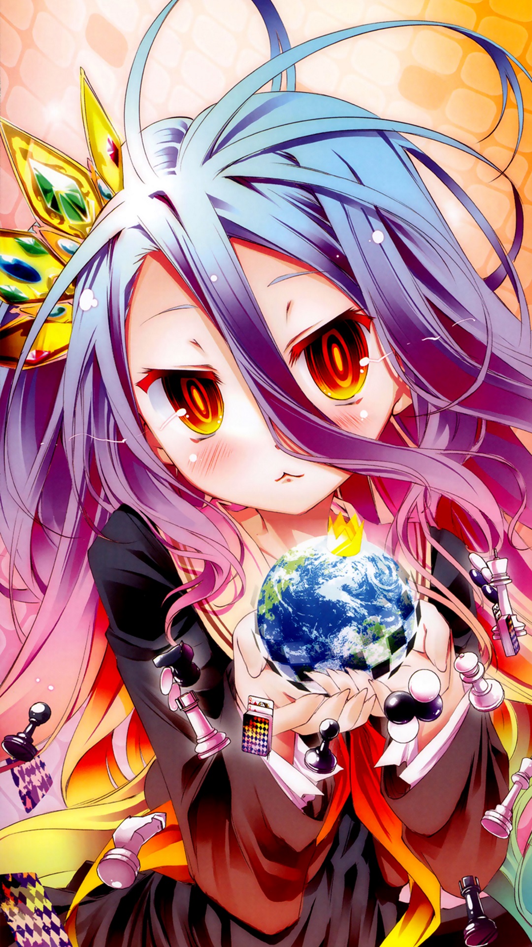 shiro no game no life wallpaper,cartoon,anime,cg artwork,long hair,illustration