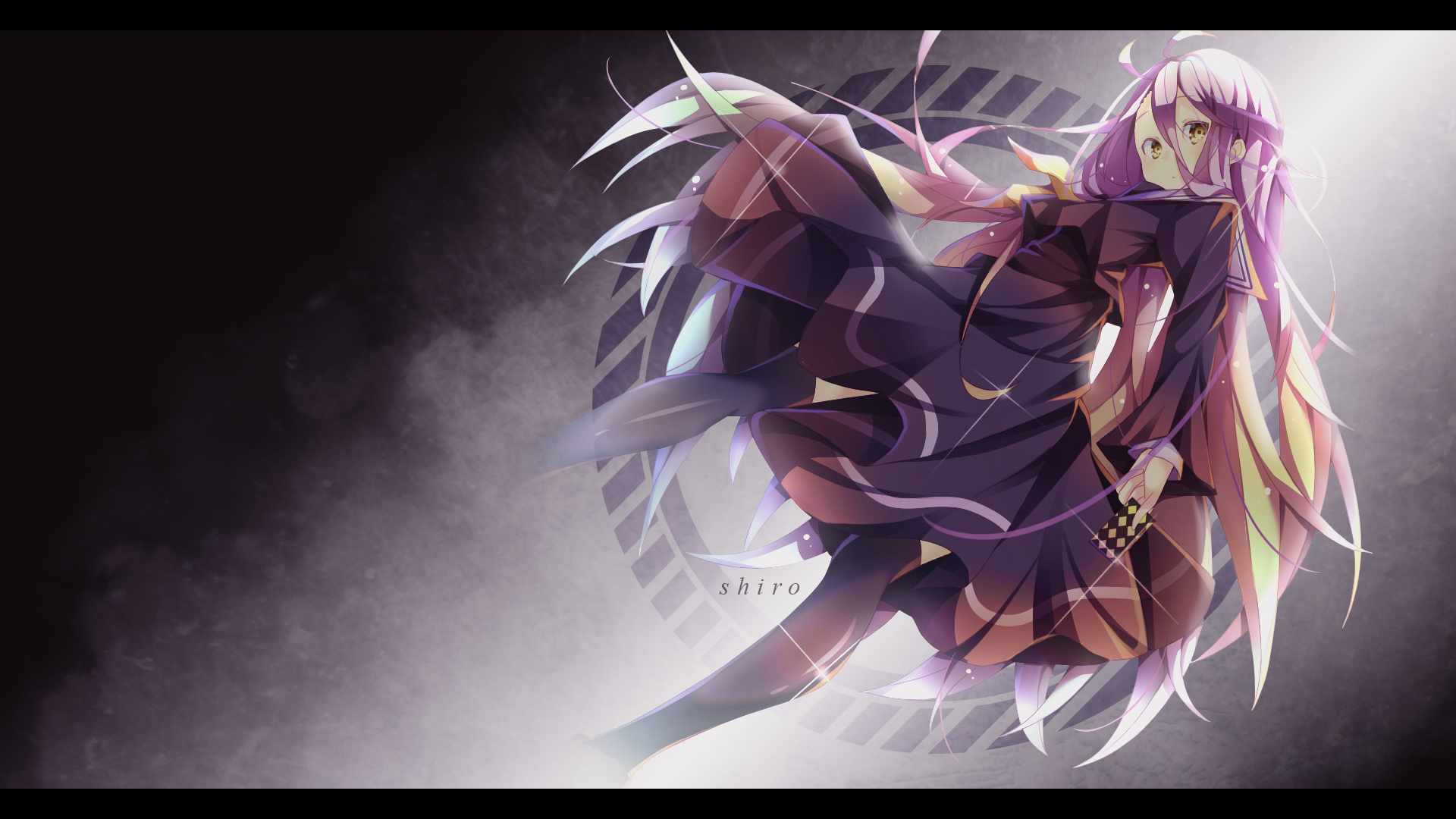 shiro no game no life wallpaper,cg artwork,anime,graphic design,fictional character,long hair