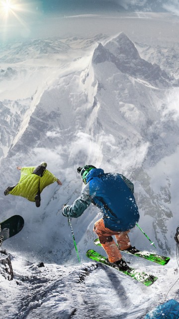 steep wallpaper,snow,extreme sport,geological phenomenon,mountaineer,recreation