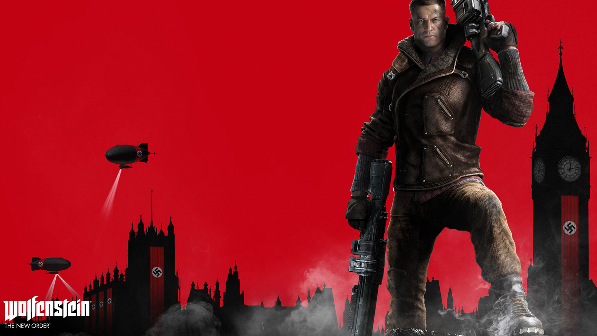 wolfenstein the new order wallpaper,red,games,fictional character,jacket,outerwear