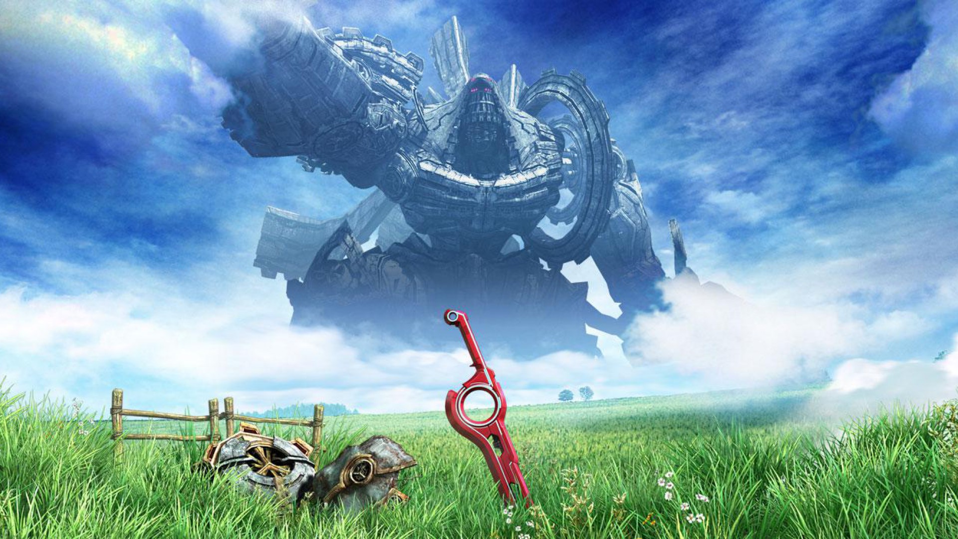 xenoblade chronicles wallpaper,natural landscape,grass,sky,grassland,cg artwork