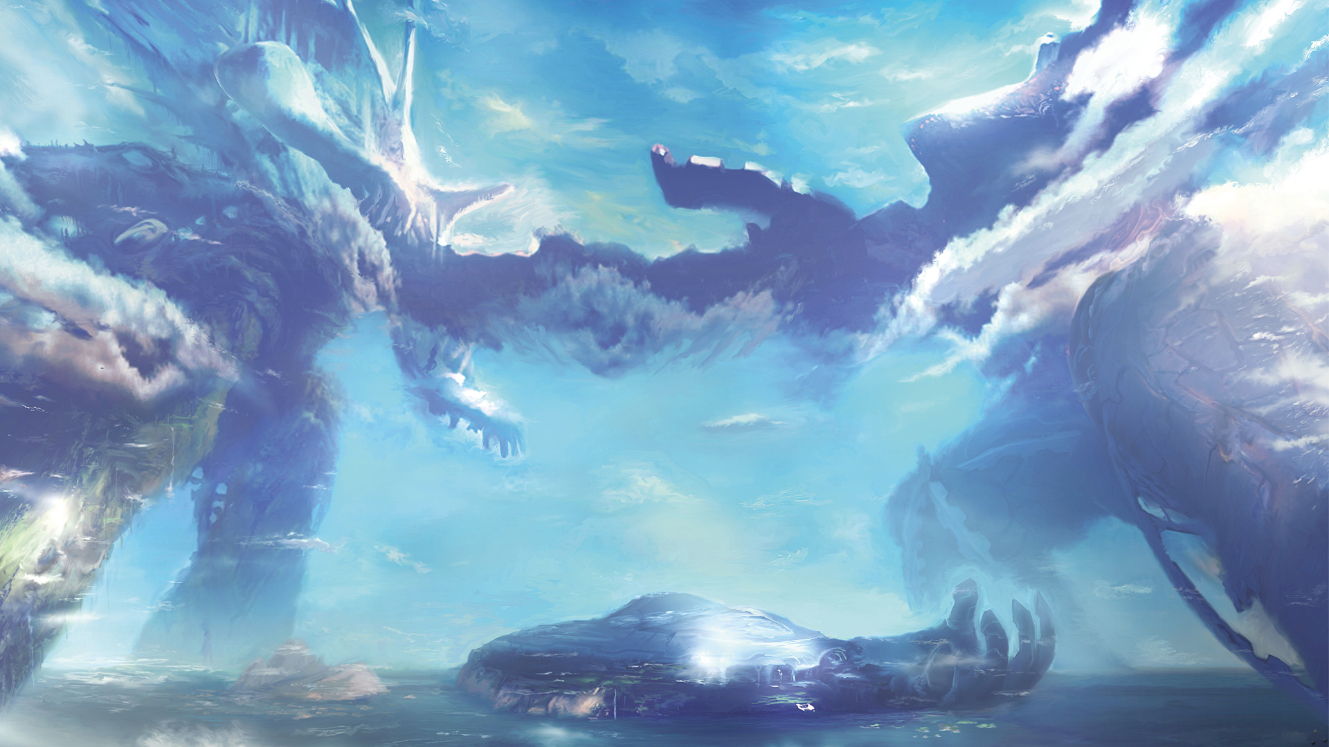 sfondo di cronache di xenoblade,cielo,cg artwork,subacqueo,mondo,mare