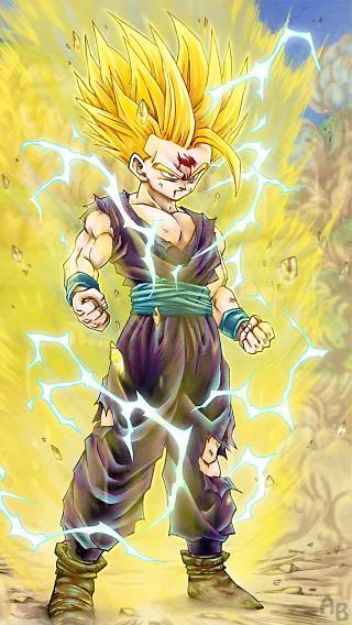 gohan iphone wallpaper,anime,dragon ball,cartoon,fictional character,artwork