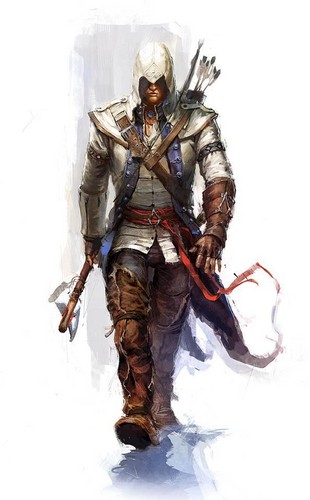 sfondo di connor kenway,action figure,personaggio fittizio,illustrazione,armatura,schizzo