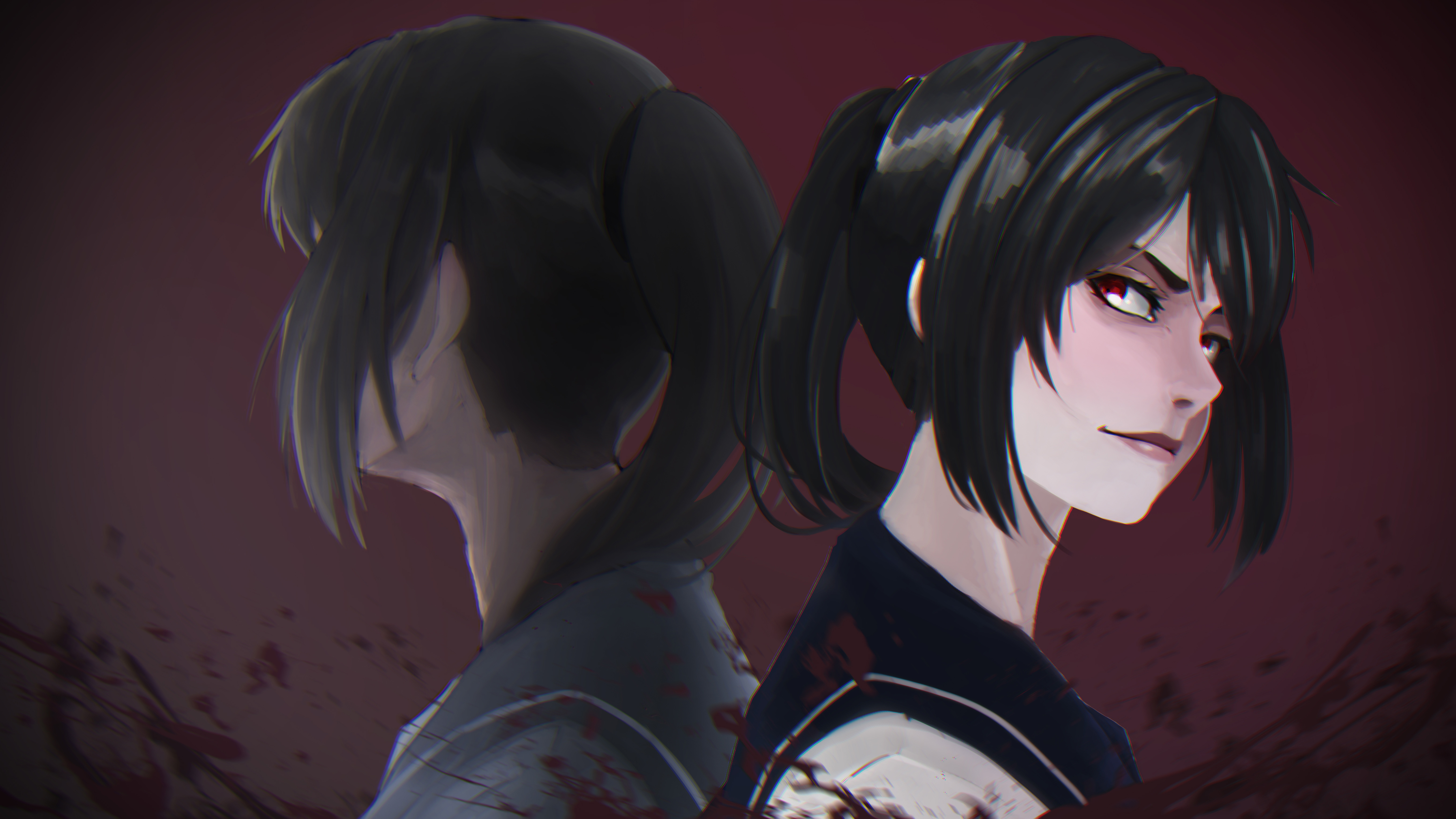 yandere wallpapers,hair,hairstyle,black hair,anime,cartoon