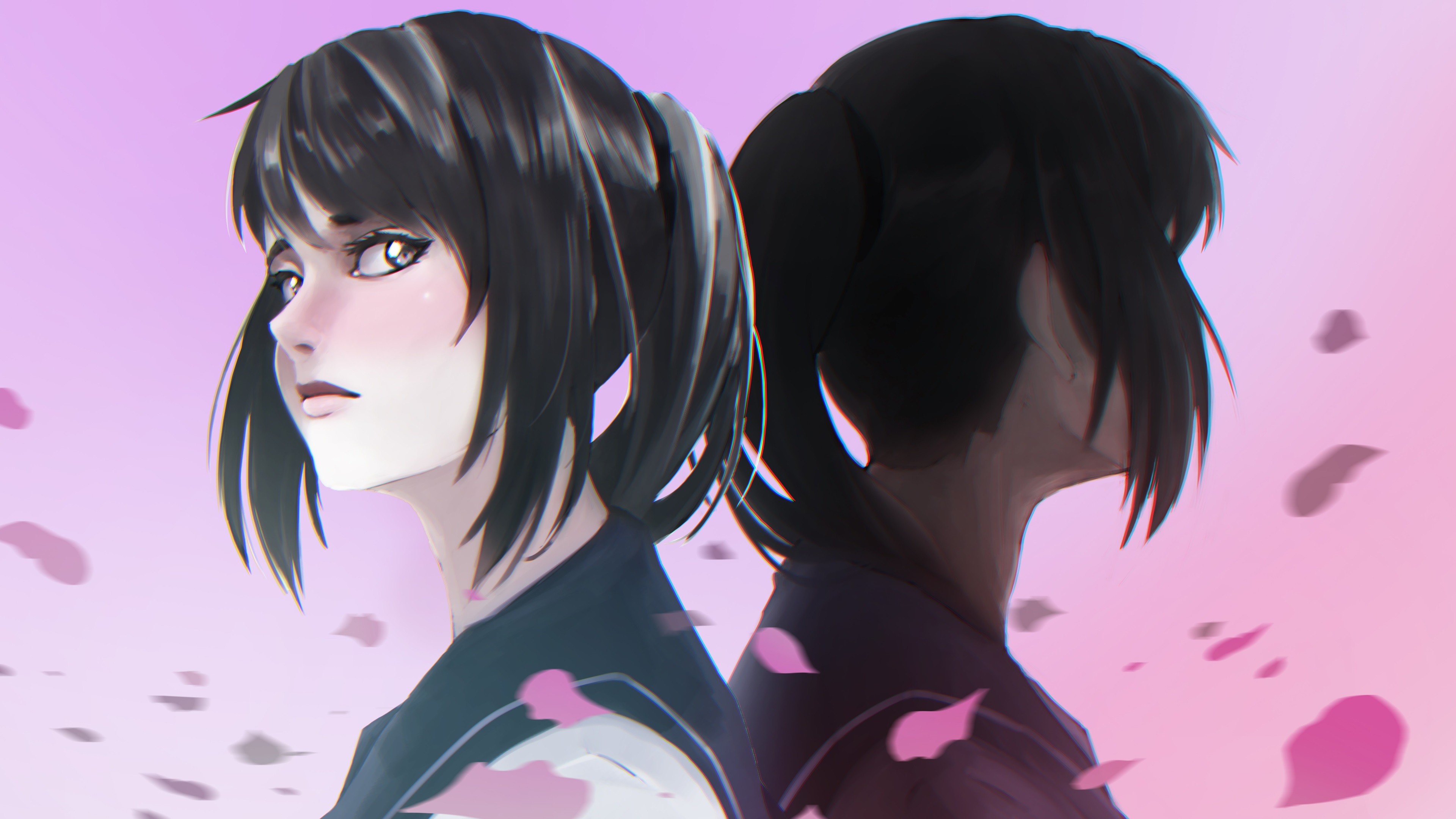 yandere wallpapers,hair,hairstyle,black hair,anime,cartoon