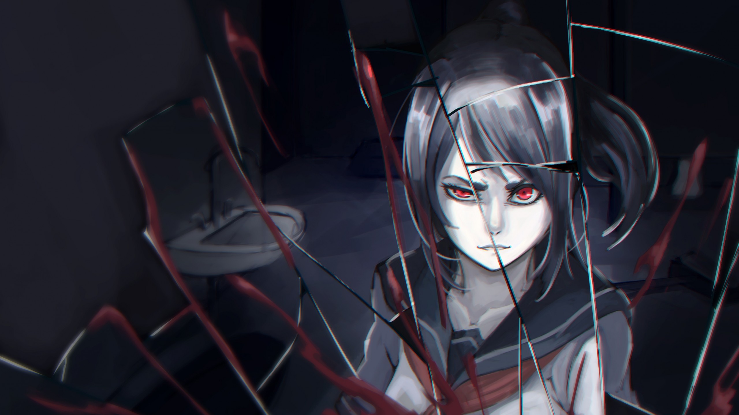 yandere wallpapers,anime,fictional character,cg artwork,darkness,fiction