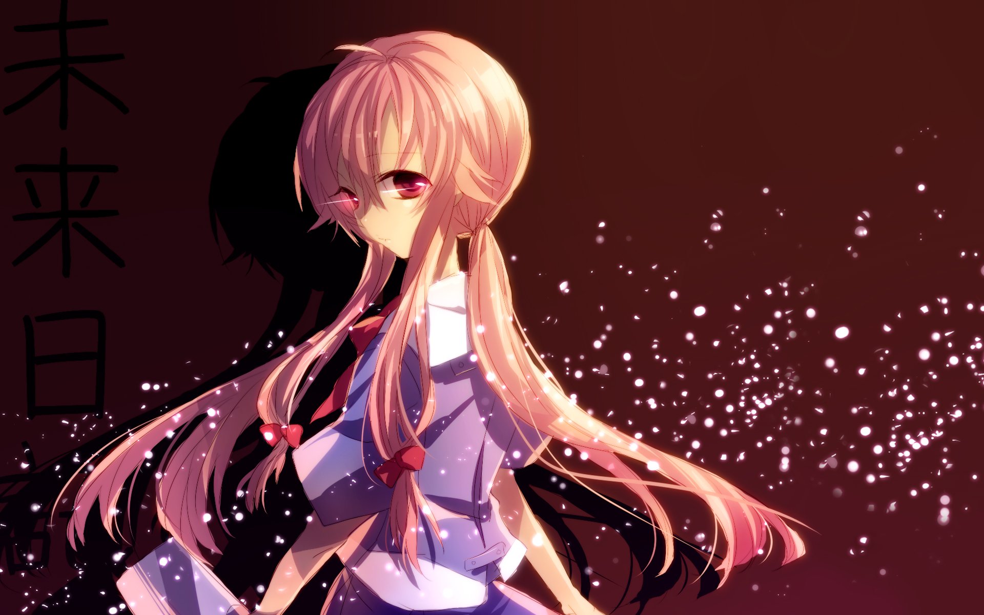 future diary wallpaper,anime,cg artwork,cartoon,pink,long hair