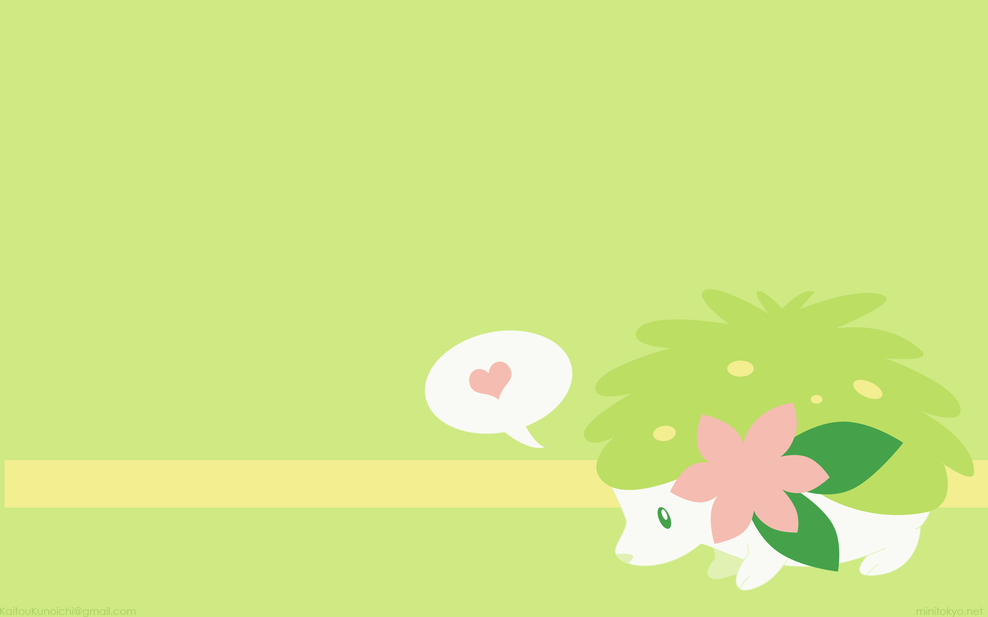 shaymin wallpaper,green,yellow,leaf,cartoon,pink