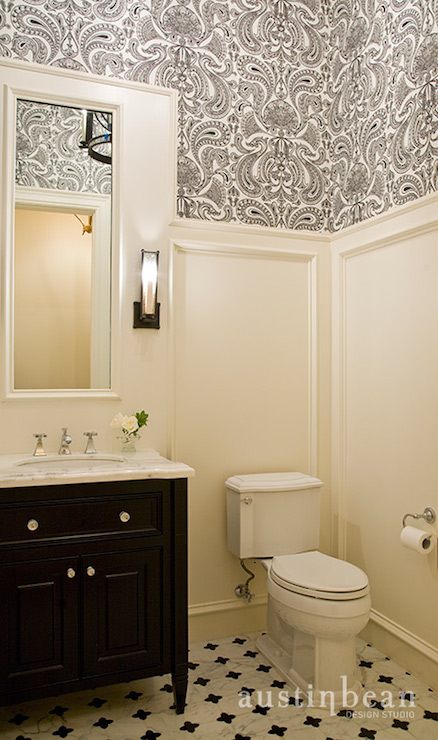 papel pintado blanco y negro para baños,baño,habitación,mueble de baño,propiedad,pared