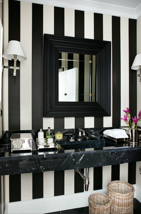 浴室のための黒と白の壁紙,黒,家具,ルーム,インテリア・デザイン,テーブル