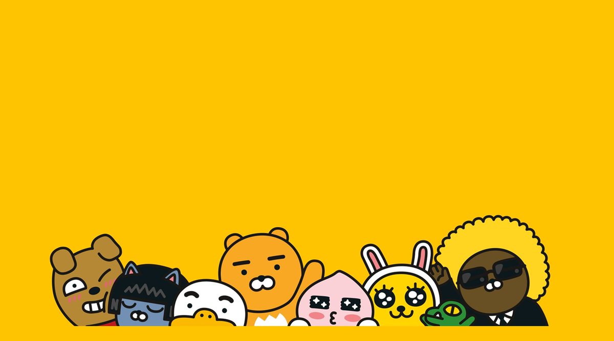 kakaotalk tapete,gelb,karikatur,schriftart,lächeln,animierter cartoon