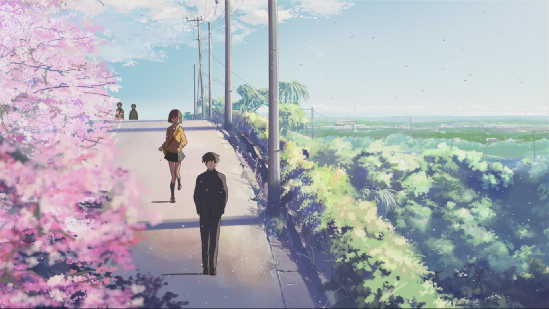 makoto shinkai wallpaper,snapshot,watercolor paint,tree,art,architecture