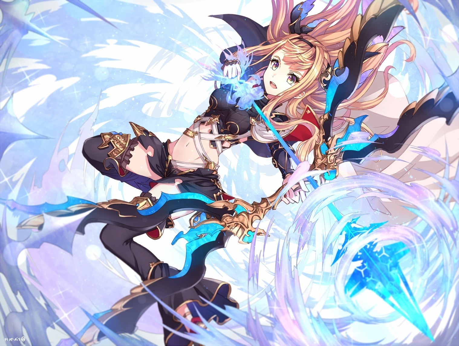 carta da parati fantasia granblue,cg artwork,illustrazione,cartone animato,anime,personaggio fittizio