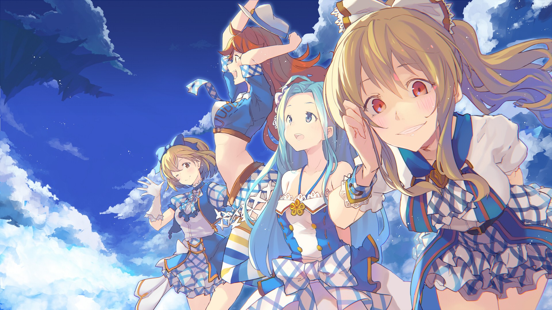 granblue fantasy wallpaper,cartoon,anime,animated cartoon,cg artwork,sky