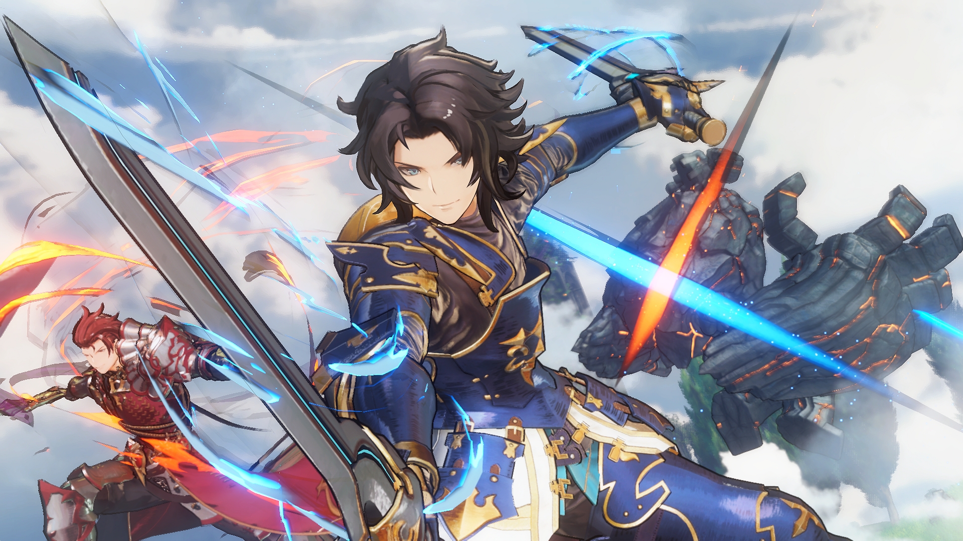 granblue fantasy wallpaper,cg kunstwerk,action adventure spiel,schwarzes haar,anime,spiele