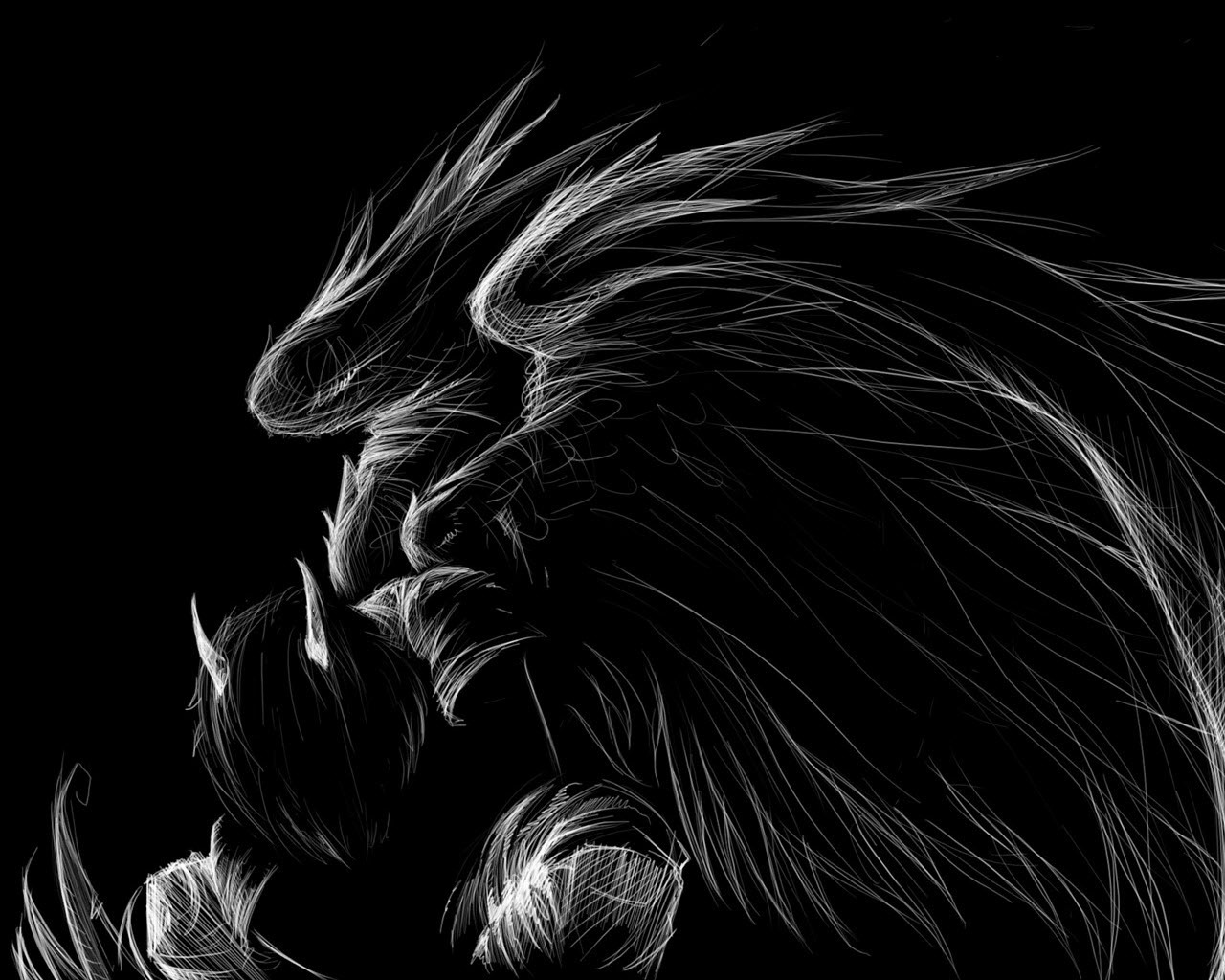 summoners war wallpaper hd,black and white,darkness,monochrome,fictional character,drawing