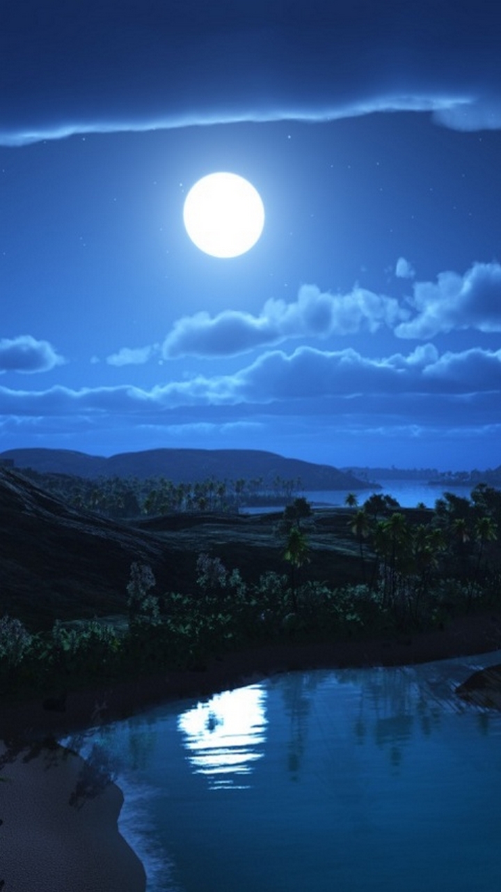 samsung galaxy j3 fondo de pantalla,cielo,naturaleza,luz de la luna,paisaje natural,recursos hídricos