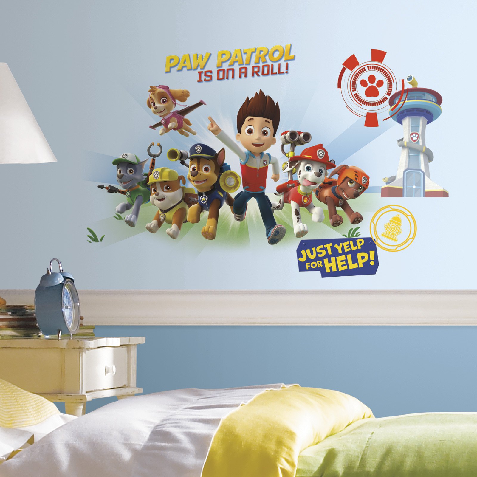 paw patrol wallpaper border,cartoon,wall,wall sticker,wallpaper,room