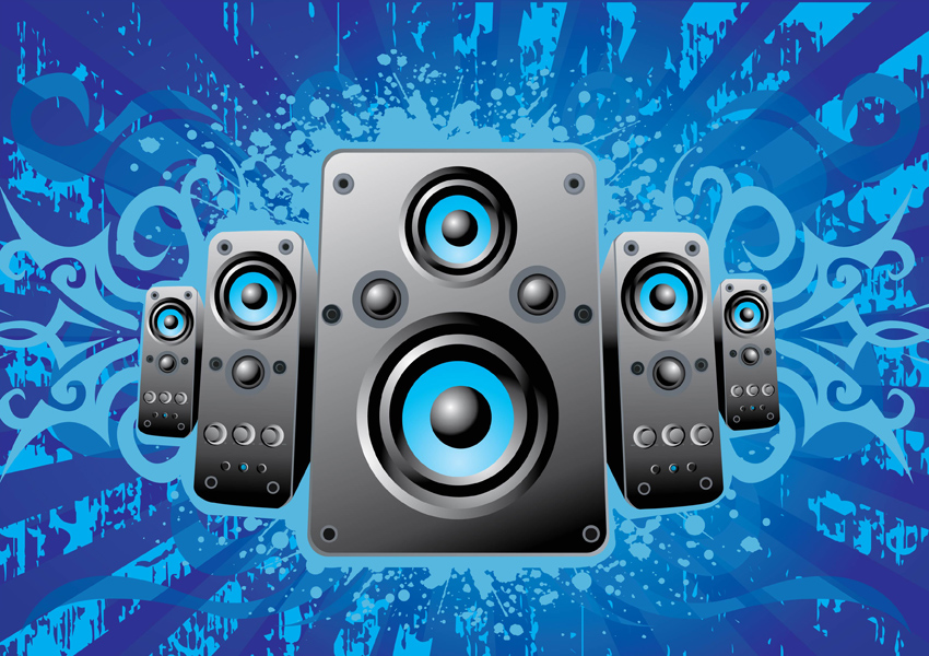 sfondo per dj bass speaker box,blu,equipaggiamento audio,altoparlante,illustrazione,tecnologia
