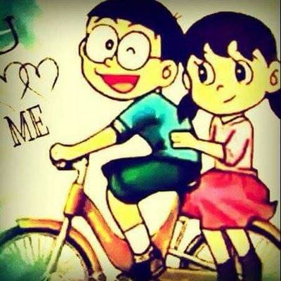 nobita and shizuka hd wallpaper,animated cartoon,cartoon,animation,illustration,recreation