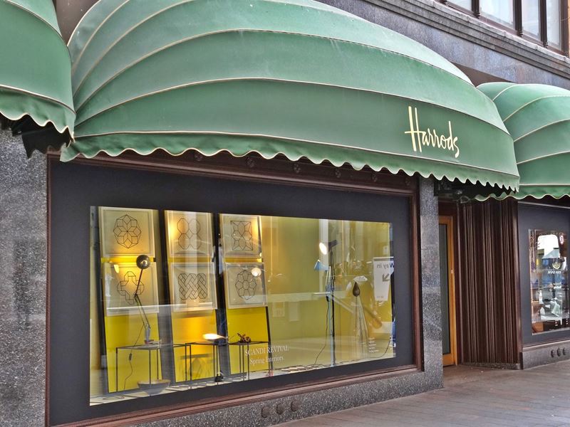 harrods wallpaper,building,awning,property,facade,architecture