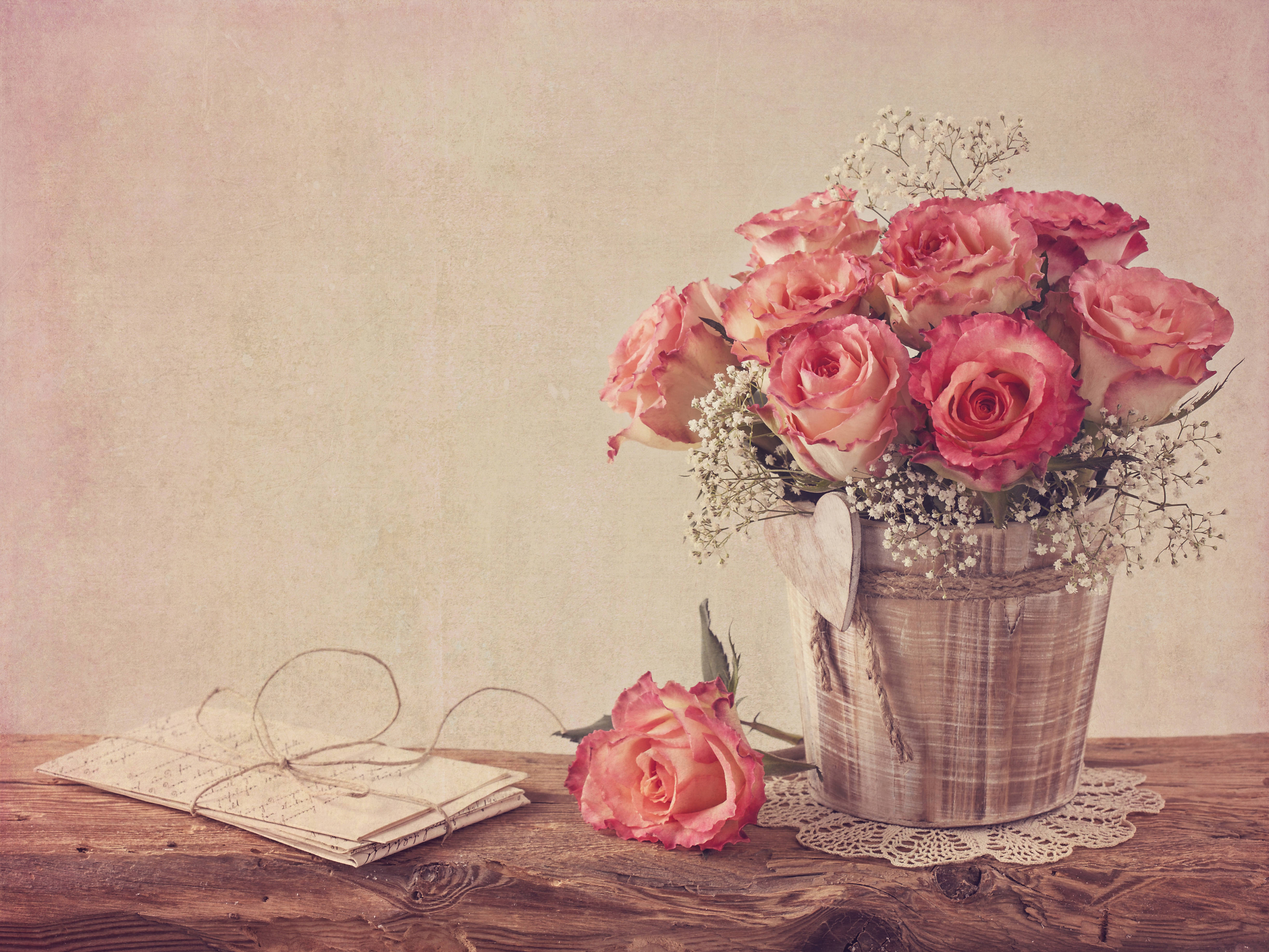 かわいいビンテージ壁紙,庭のバラ,ピンク,静物,切り花,静物写真